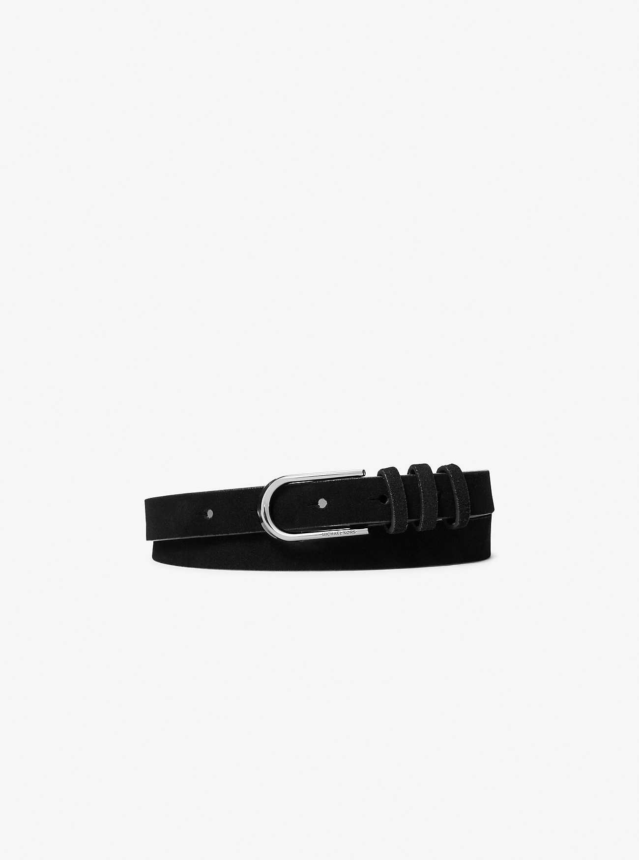 Leather Belt - BLACK/SILVER