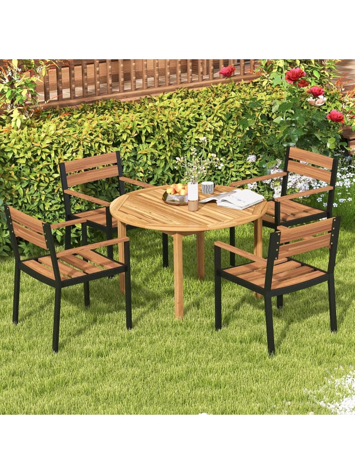 COSTWAY Gartentisch Akazienholz 110x75cm in Beige günstig kaufen onesize
