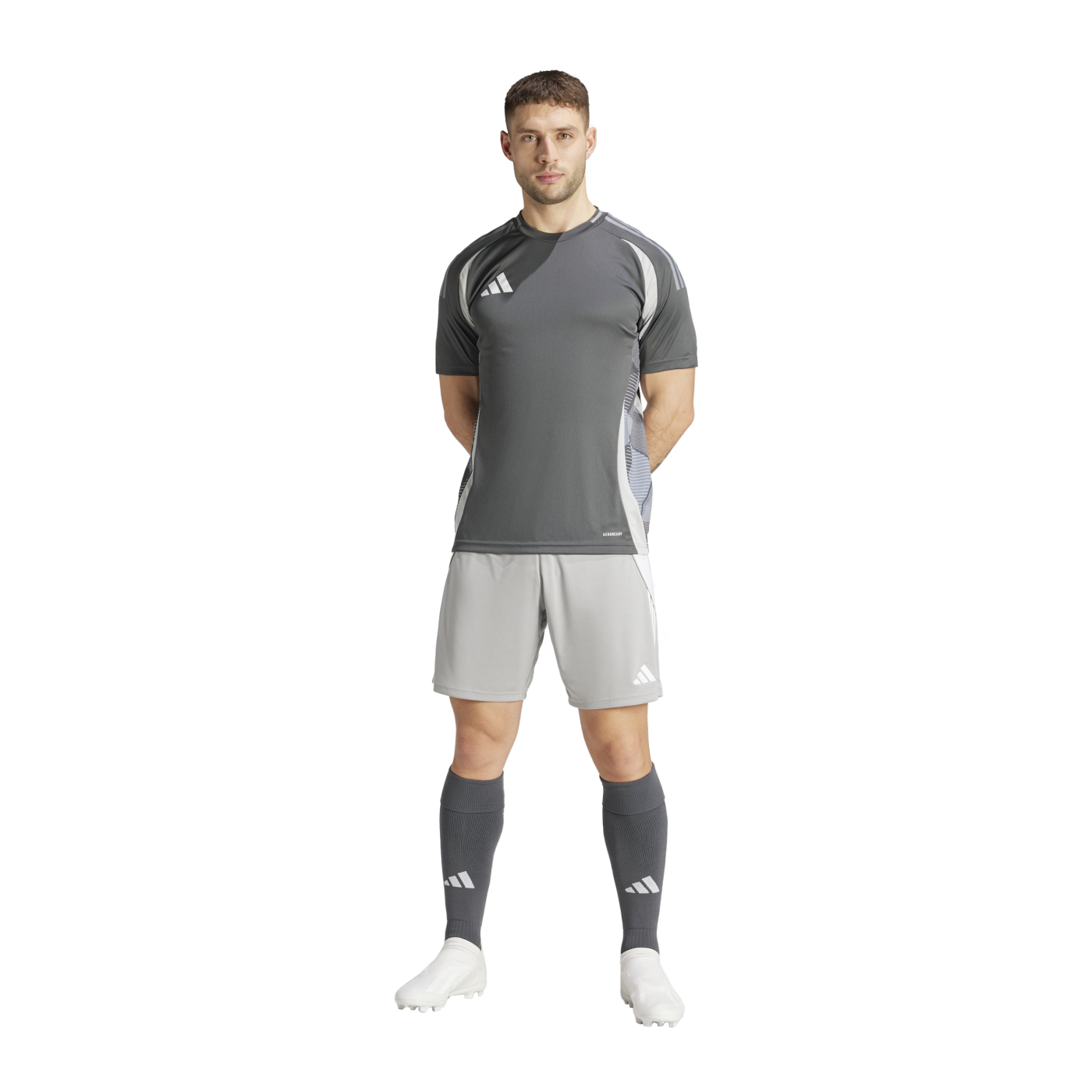 adidas Tiro 24 Short Grau Weiss