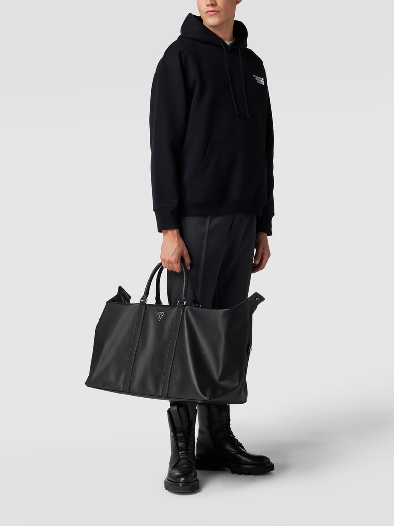 Weekender mit Label-Detail in schwarz