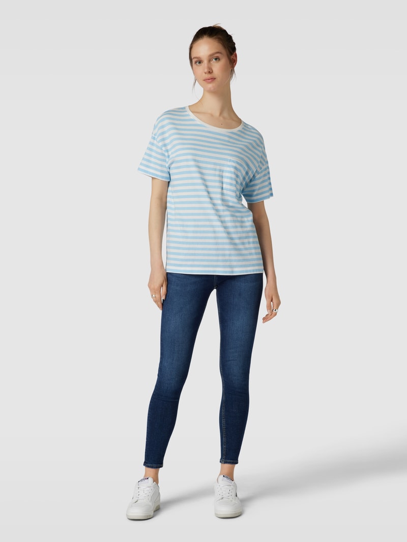 High Rise Skinny Fit Jeans mit Label-Detail in dunkelblau