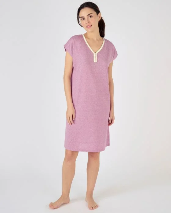 Chemise de nuit détails tressés maille jersey recyclée* Climatyl
