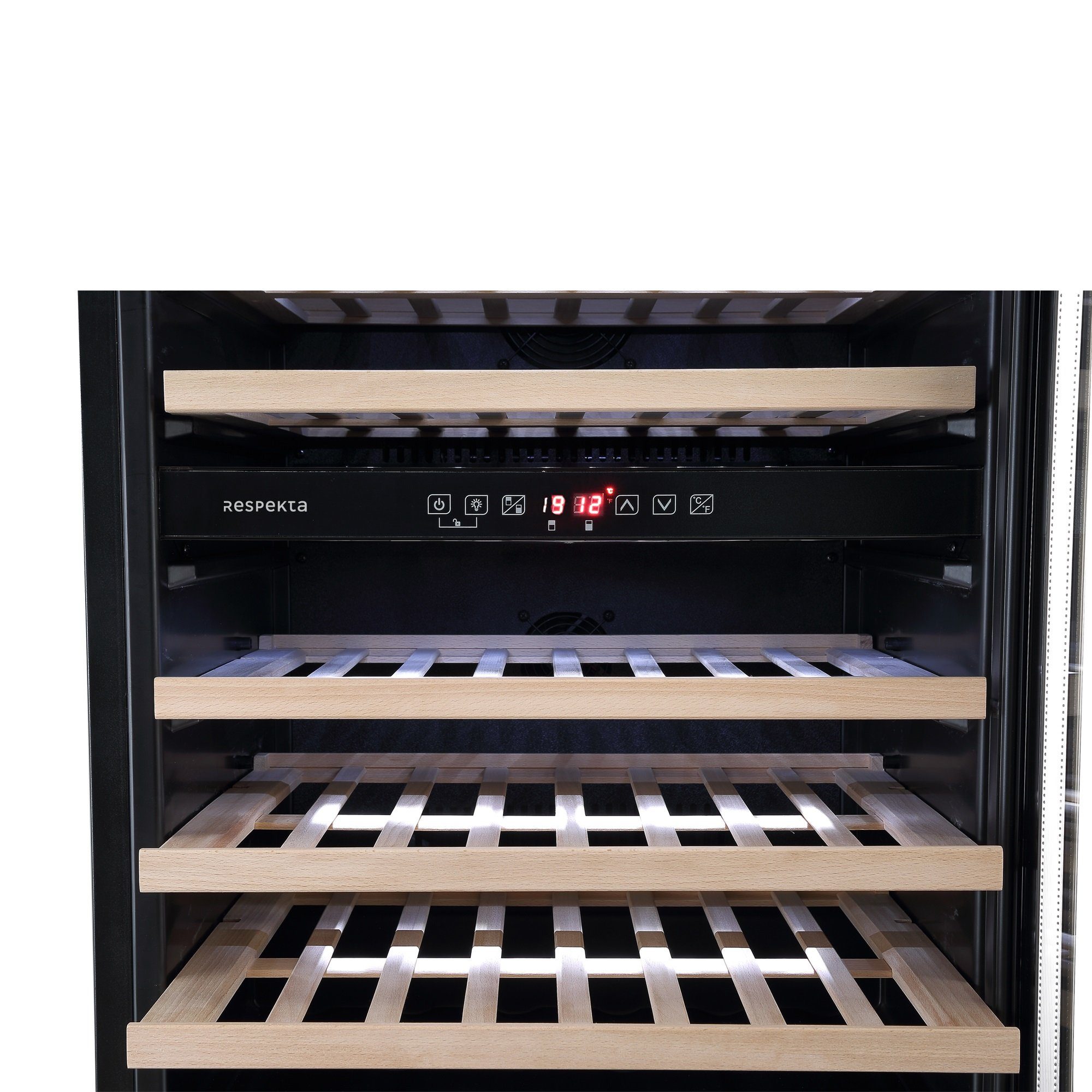 RESPEKTA Weinkühlschrank Weintemperierschrank unterbaufähig 46 F, für 46 Standardflaschen á 0,75l