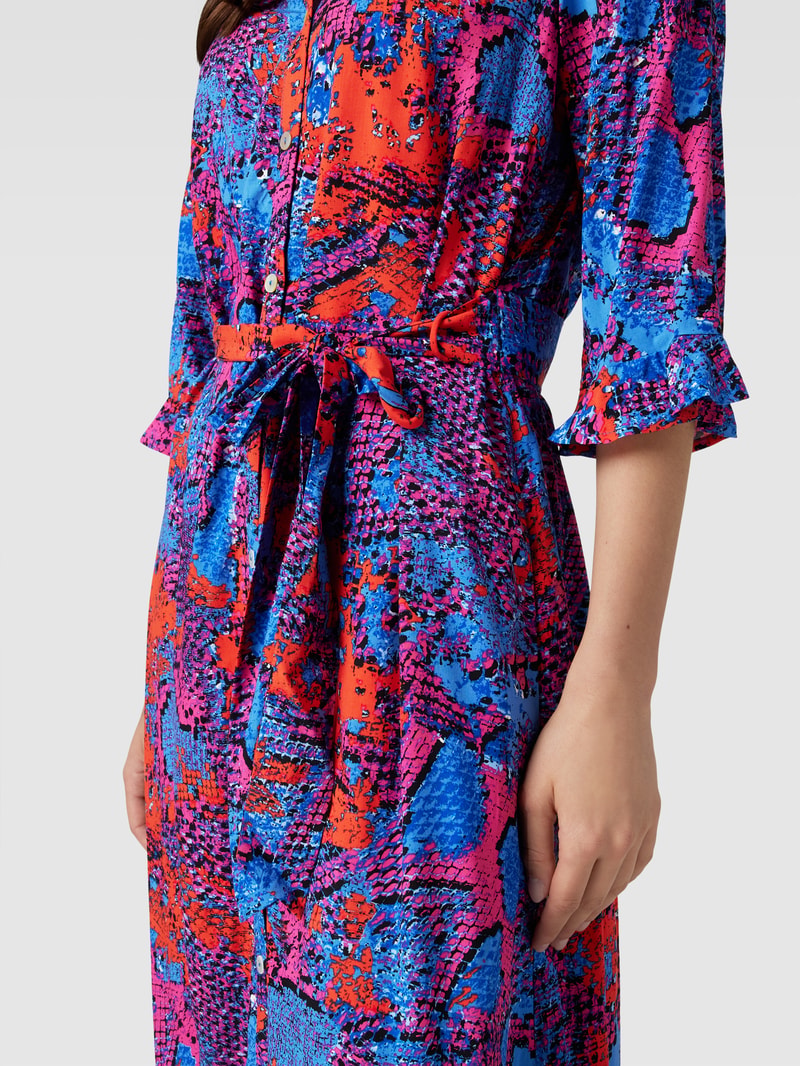 Midikleid mit Allover-Muster in pink