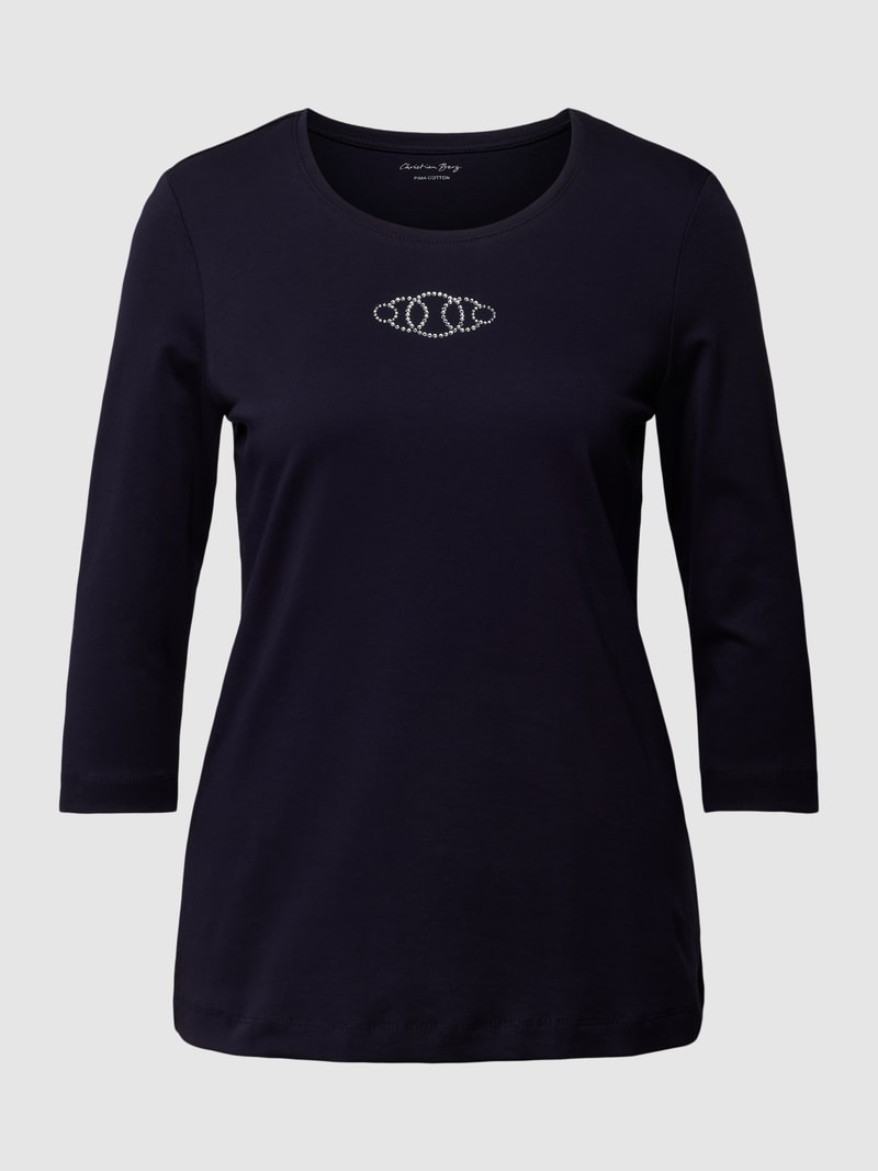 Longsleeve mit 3/4-Arm in dunkelblau