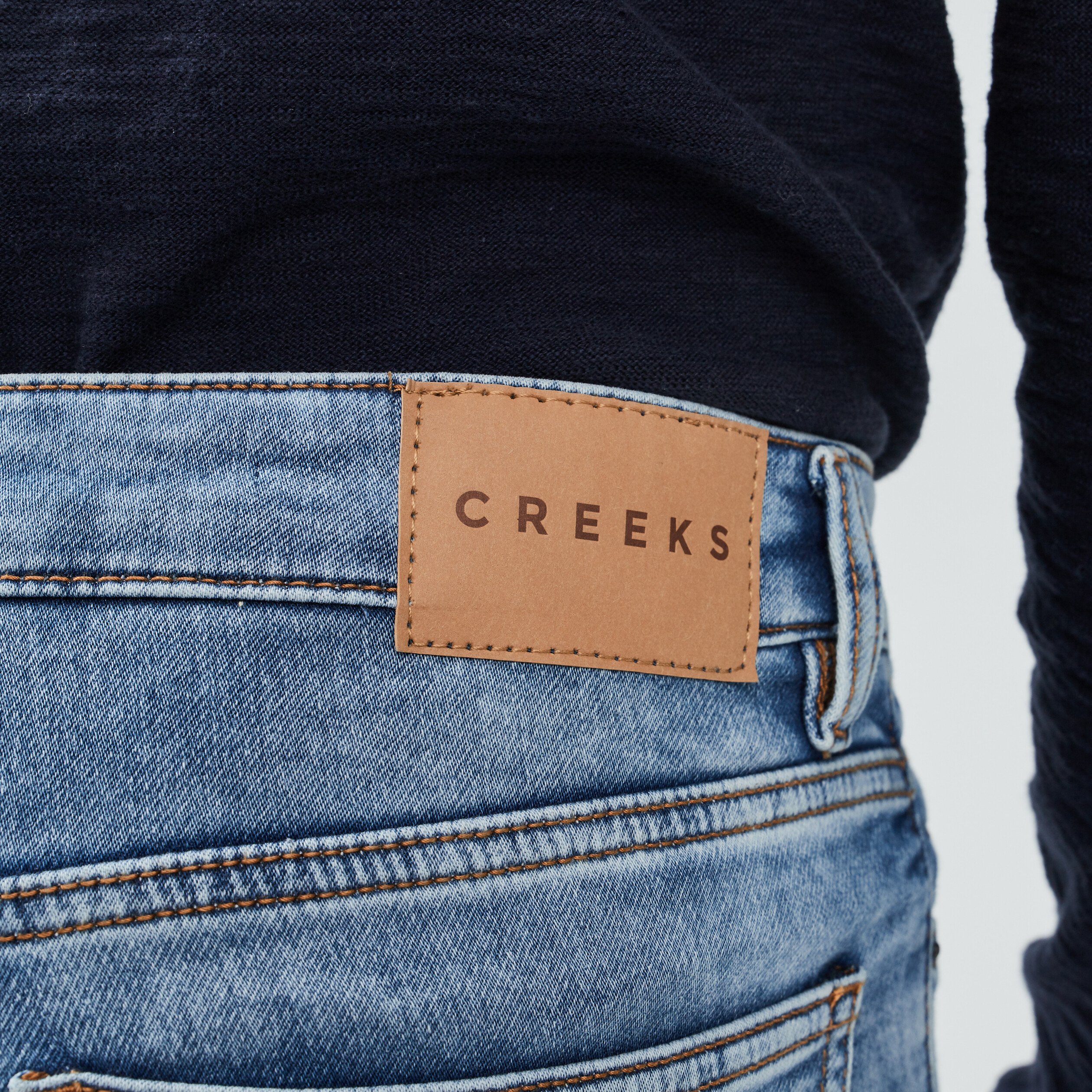 Jeans slim stretch Creeks denim stone homme | La Halle