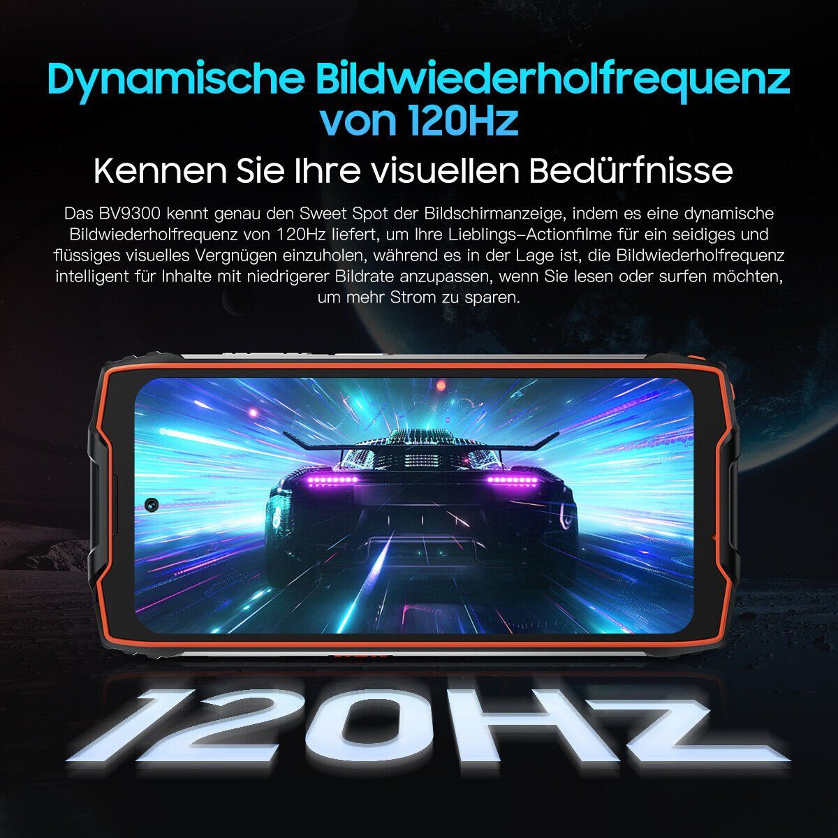 blackview BV9300 Smartphone (6,7 Zoll, 256 GB Speicherplatz, 50 MP Kamera, 100 LM Fackel, Outdoor)