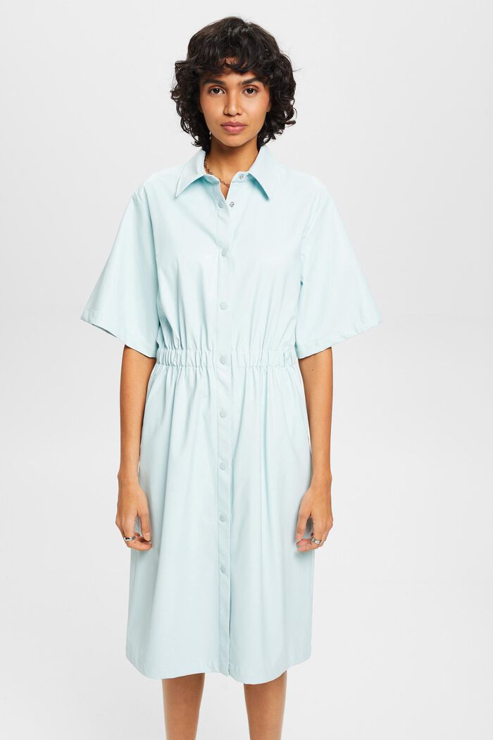 Hemdblusenkleid in Lederoptik
