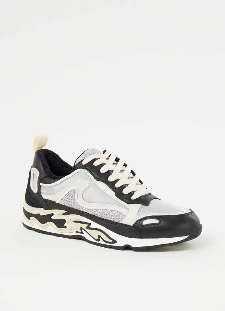 Sandro  Sneaker met leren en mesh details