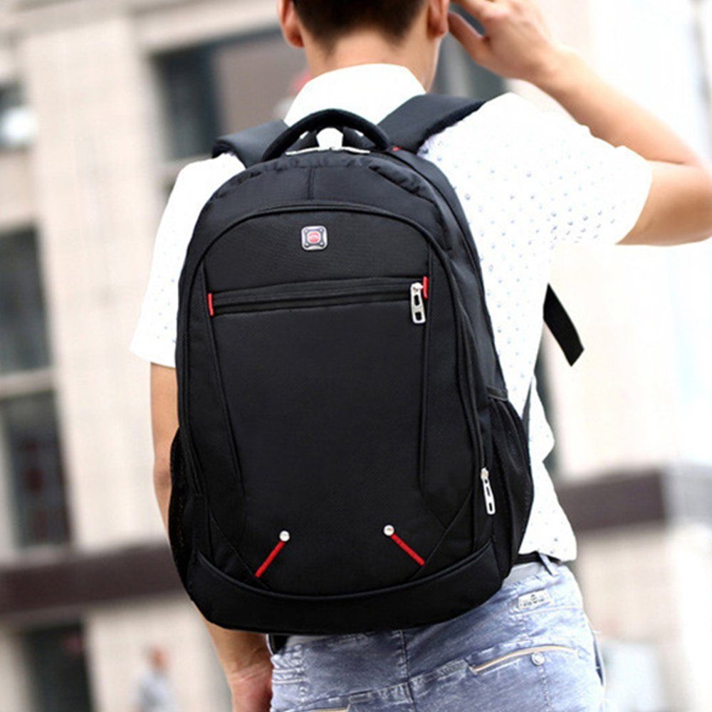 Bedee Rucksack Rucksack Herren 30L Damen Wasserdicht Reiserucksack Schulrucksack, Unisex Backpack für Ausflüge, Uni, Schule, Schwarz