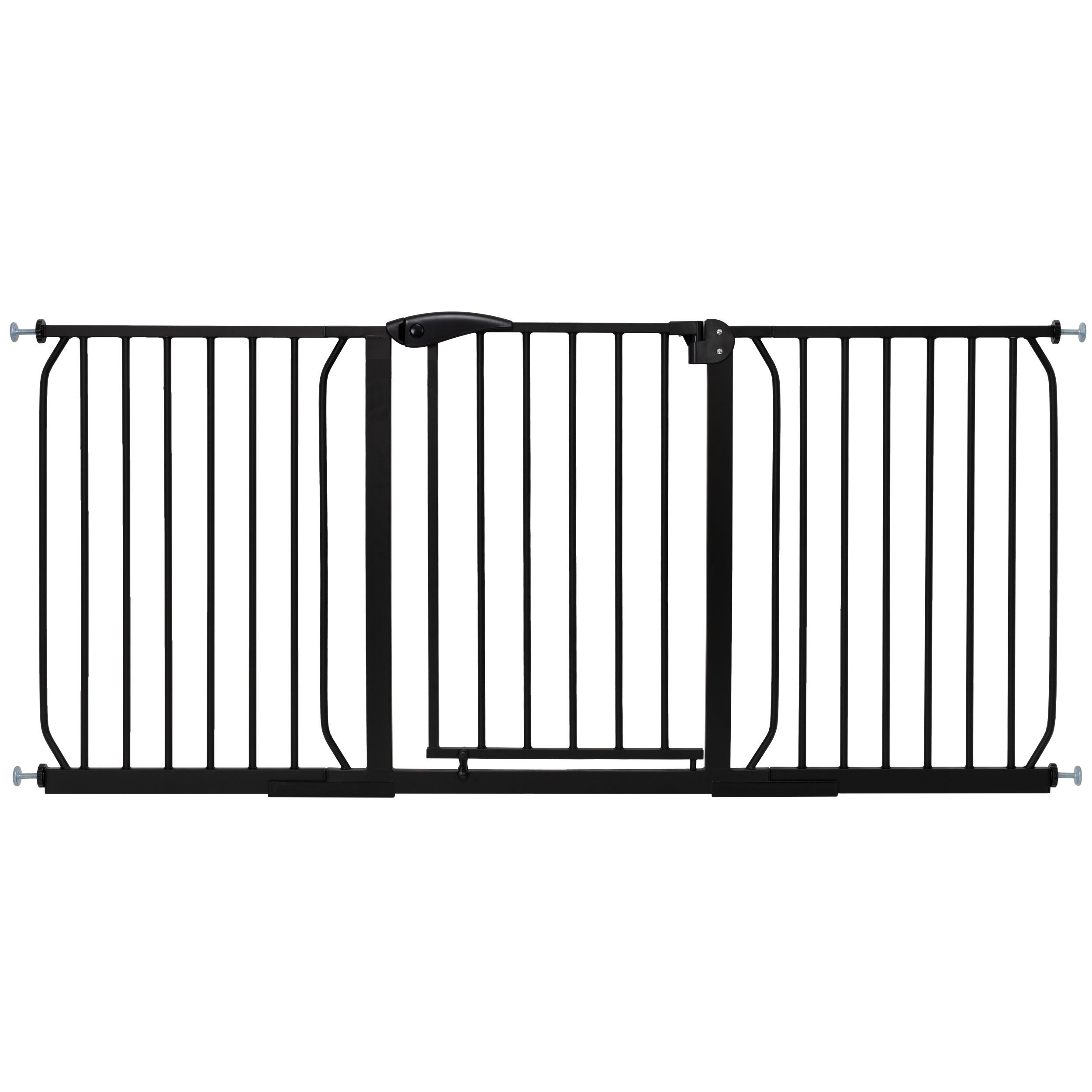ib style Türschutzgitter Treppengitter Berrin schwarz inkl. Y-Spindel 115-125 cm schwarz, Treppenschutzgitter - Sicherheitsgitter - kein Bohren - 90° Stopp