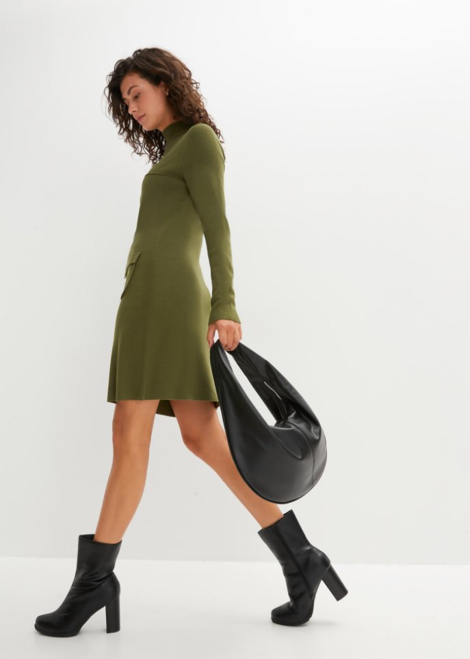 Strickkleid mit Patten-Taschen