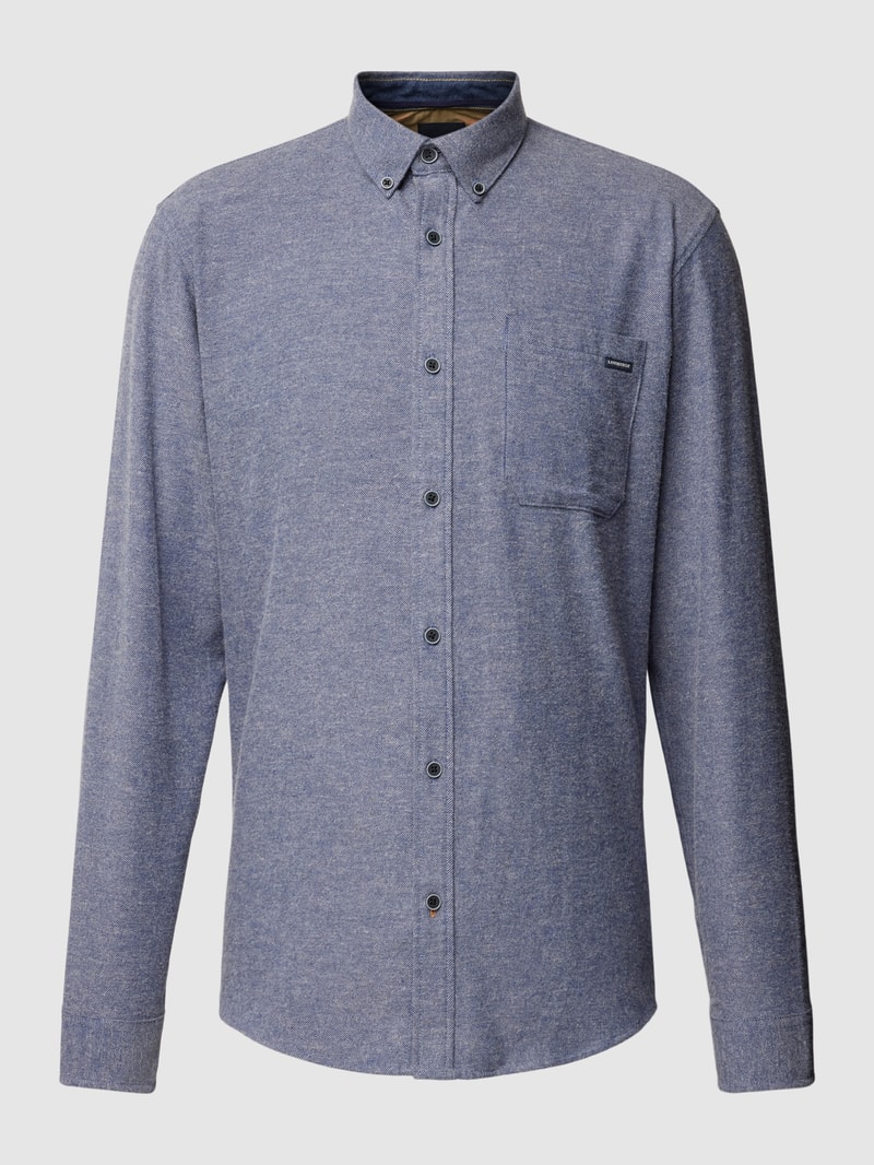 Freizeithemd mit Label-Detail in royalblau