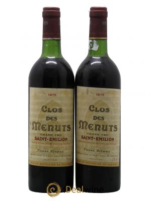 Saint-Émilion Grand Cru Clos des Menuts 1975 - Lot de 2 Bouteilles