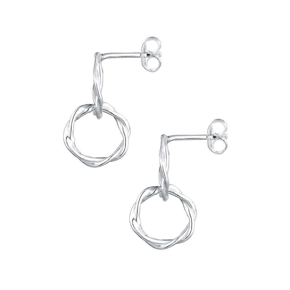 Elli Elli Boucles d'Oreilles Tordu Cercles Geo Minimal Boucles d'oreilles Femme  (925/ Boucles d'oreilles