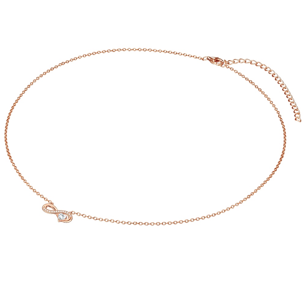 Rafaela Donata Collier en argent Infinity/coeur Argent sterling Oxyde de zirconium (CZ) en Or ro collier