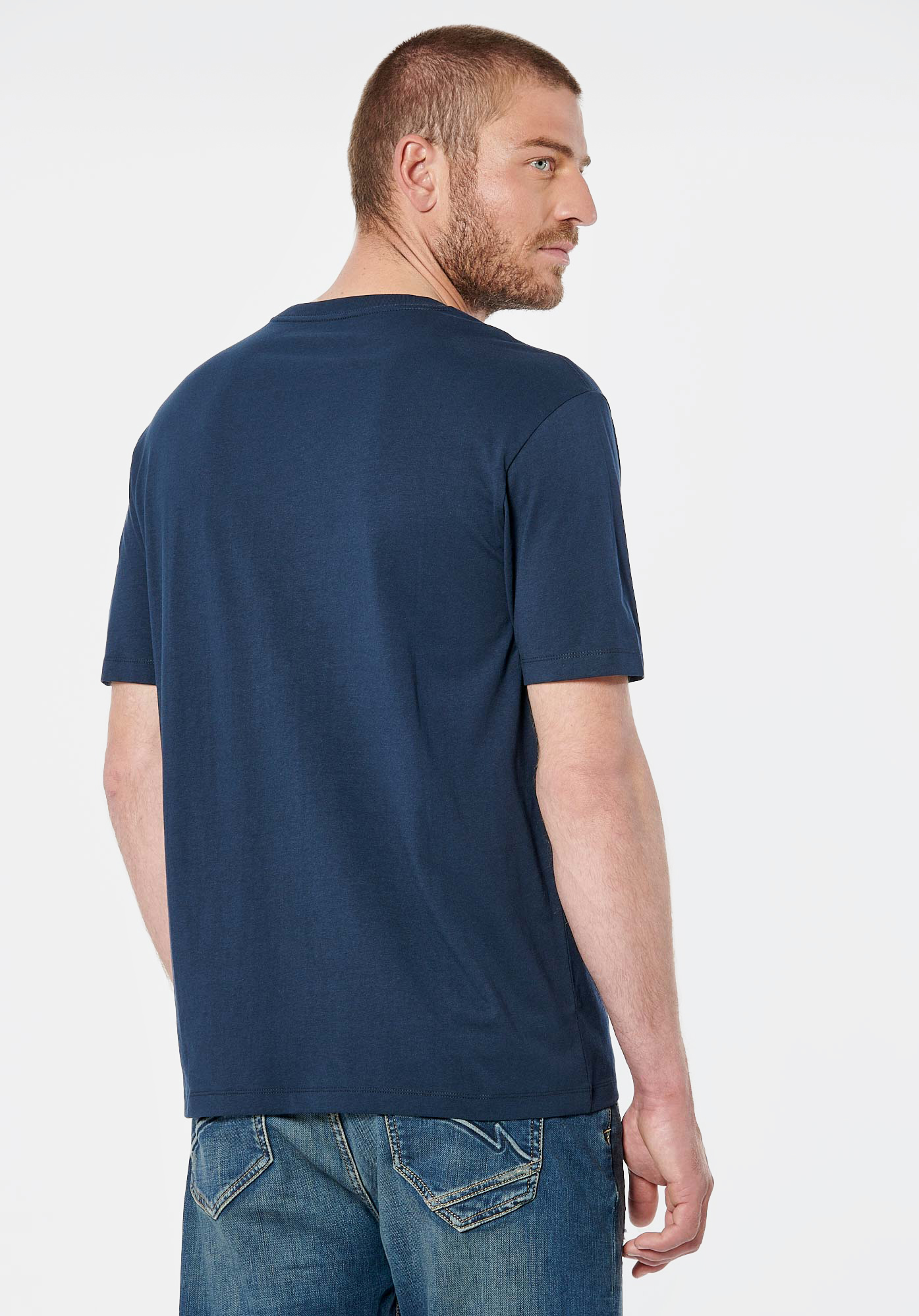 BRYZO  T-shirt bleu marine homme 100% coton
