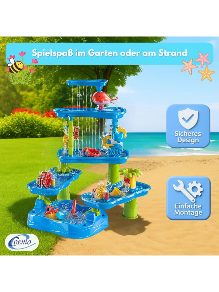 Coemo Wasserspieltisch TOJA Wasserfall in Blau günstig kaufen