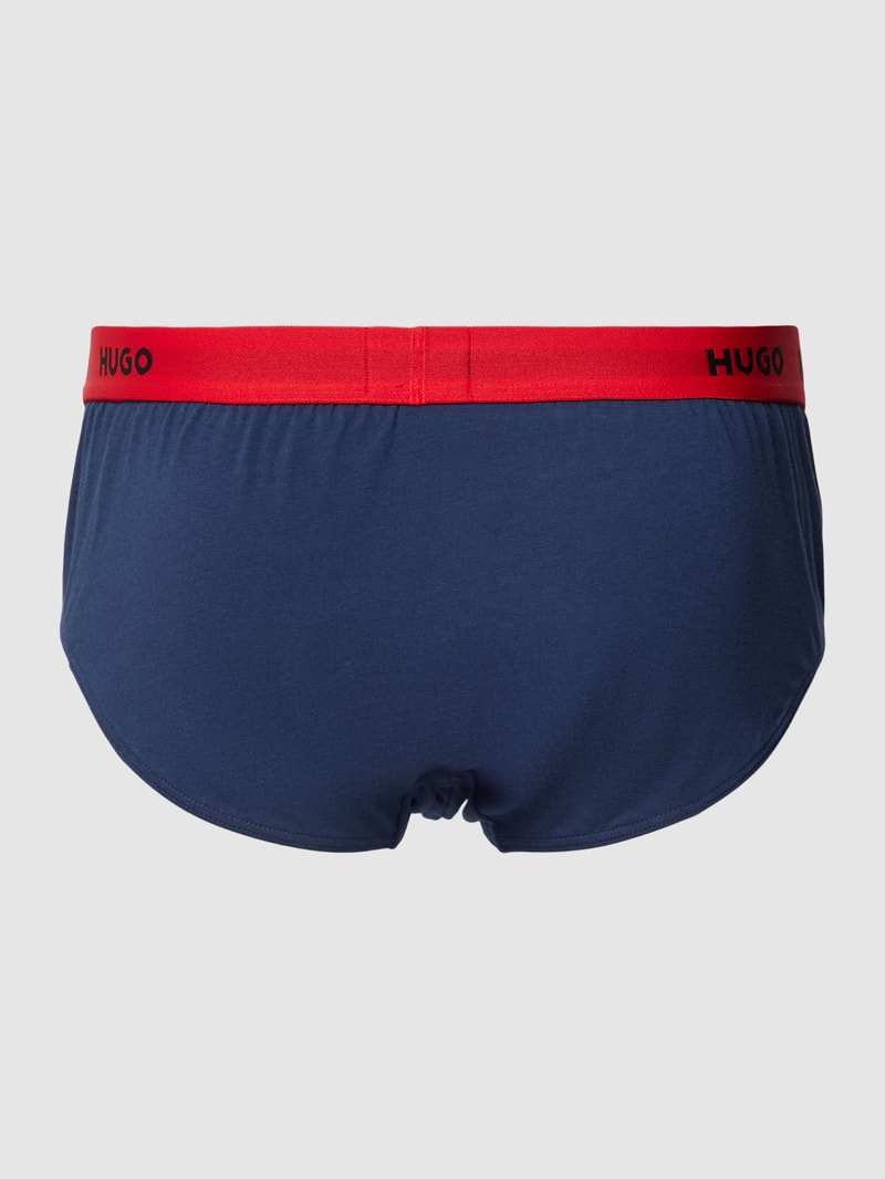 Slip mit elastischem Logo-Bund im 3er-Pack in mittelgrau