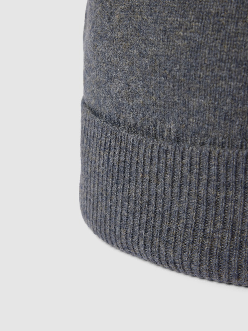 Beanie mit breitem Umschlag in anthrazit meliert