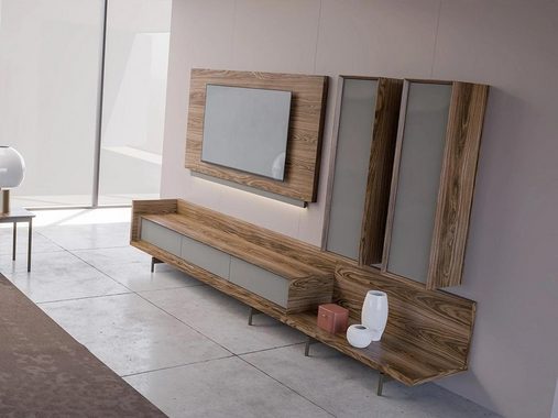 JVmoebel Wohnwand Wohnzimmermöbel TV-Ständer Komplett Wandschrank TV Rahmen, (4-St., 1x TV-Ständer + 1x TV Rahmen + 2x Wandschrank), Made in Europa