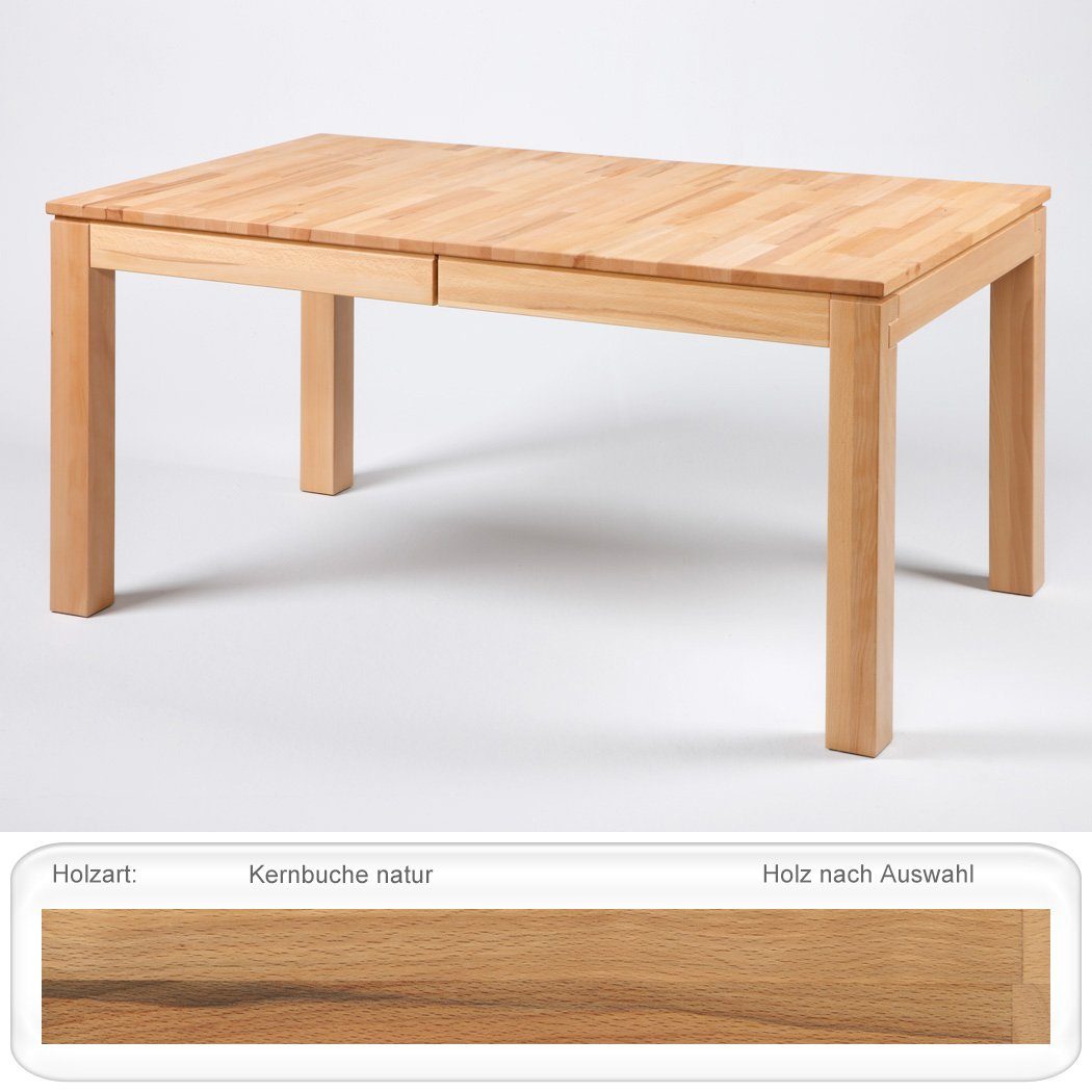 expendio Eckbankgruppe Grover XL, (komplette Tischgruppe, Spar-Set, 4-tlg), Tisch Kernbuche + Eckbank / Polsterbank Calla + Stuhl Cordia walnut