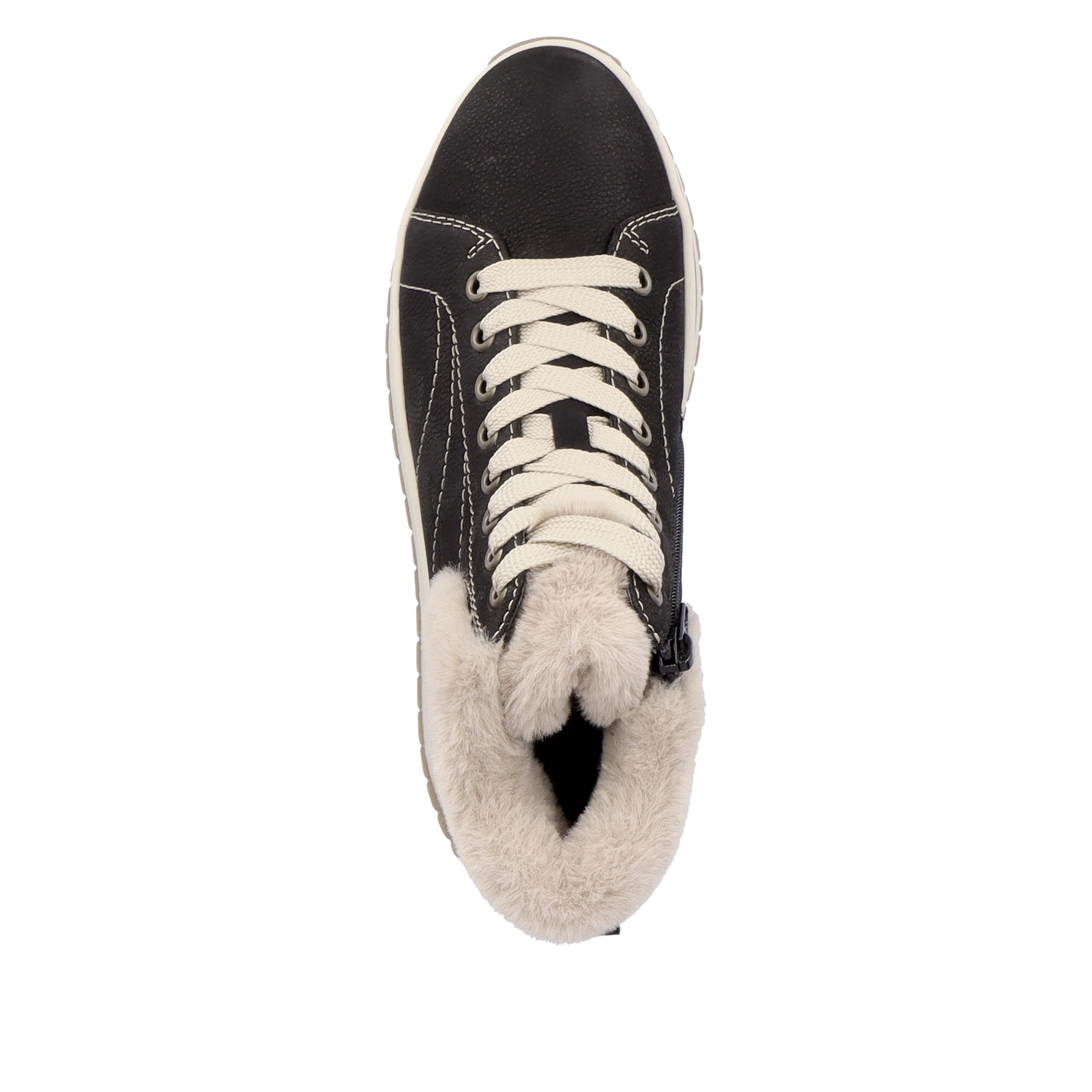 Rieker Damen Sneaker High night-black creme-beige