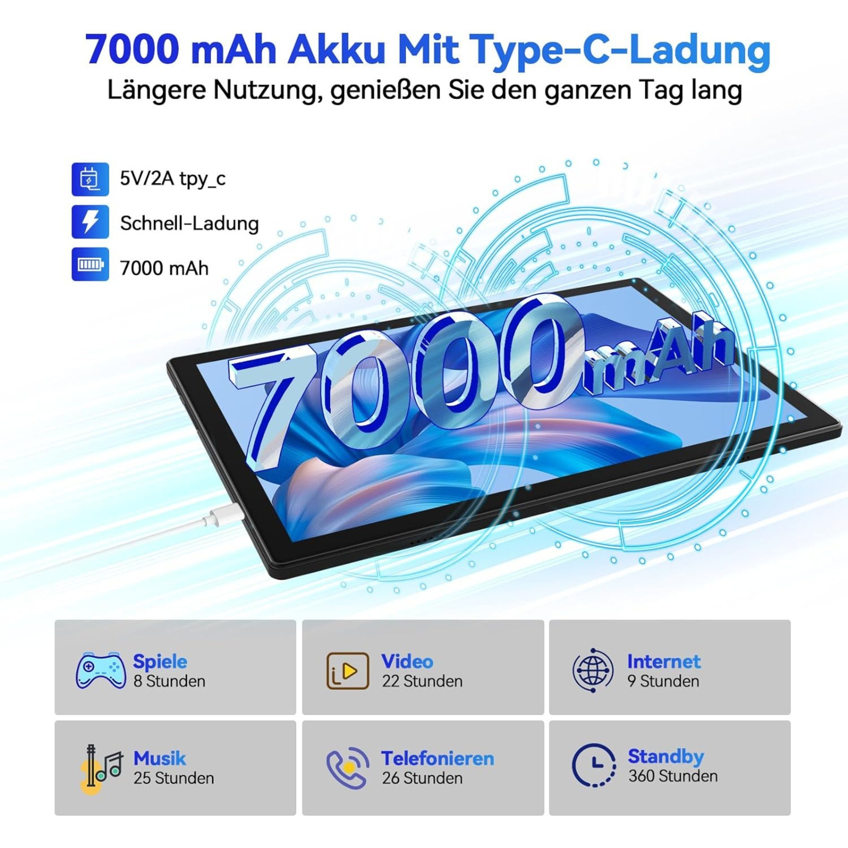 Manike P98, Dual SIM, 8GB RAM + 128GB ROM, 4G (LTE) Tablet mit tastatur Tablet (10,4