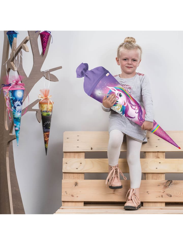 ROTH Schultüte groß Einhornportrait 70 cm, Glitter in Rosa günstig kaufen onesize