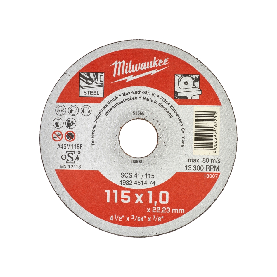 Milwaukee Zubehör 4932451474 Metalltrennscheibe SCS 41/115 (1)