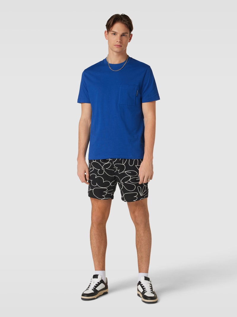 Shorts mit Allover-Muster Modell 'Howard' in schwarz