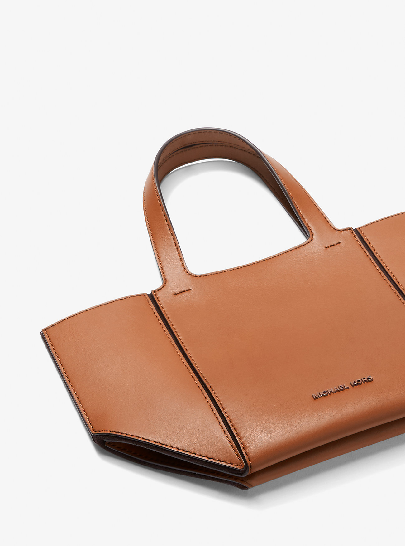 Jordi Small Leather Tote Bag - LUGGAGE