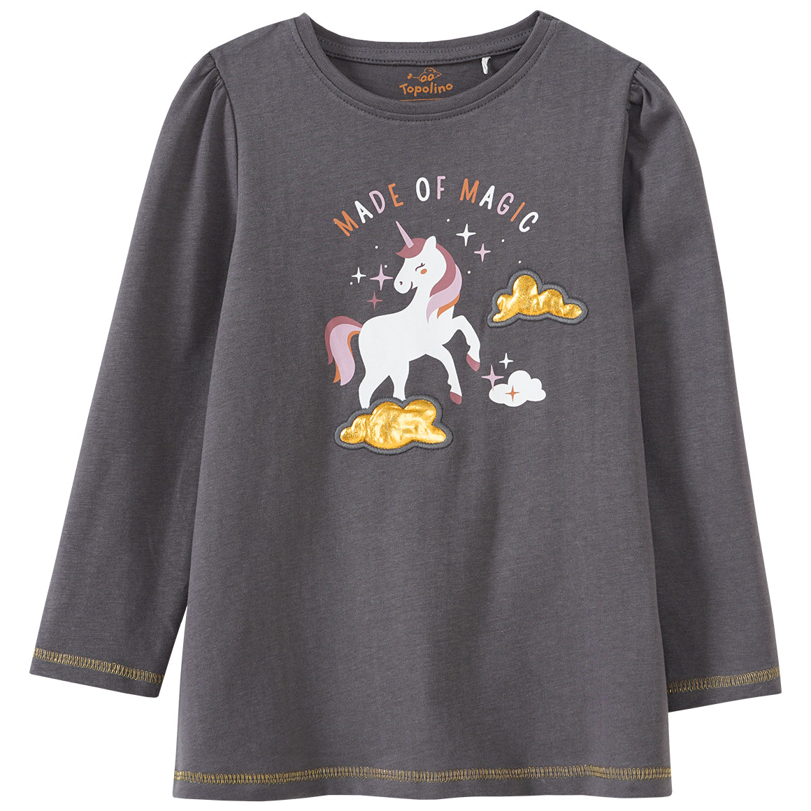 Mädchen Langarmshirt mit Einhorn-Motiv