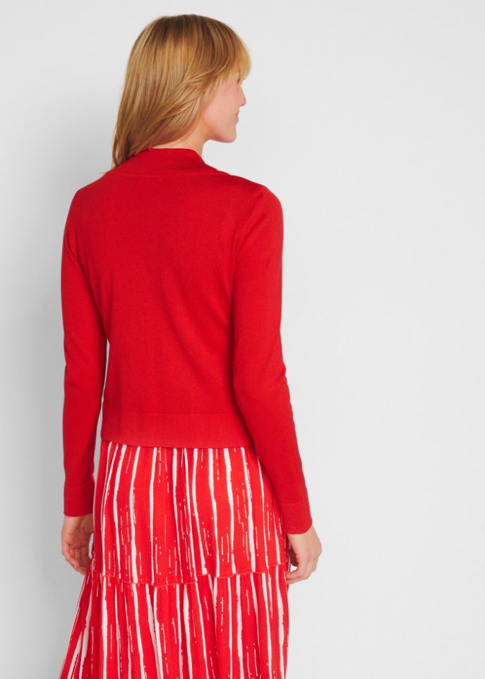 Kurze Stickjacke, langarm