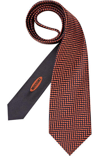 MISSONI, Krawatte, Seide, orangerot gemustert