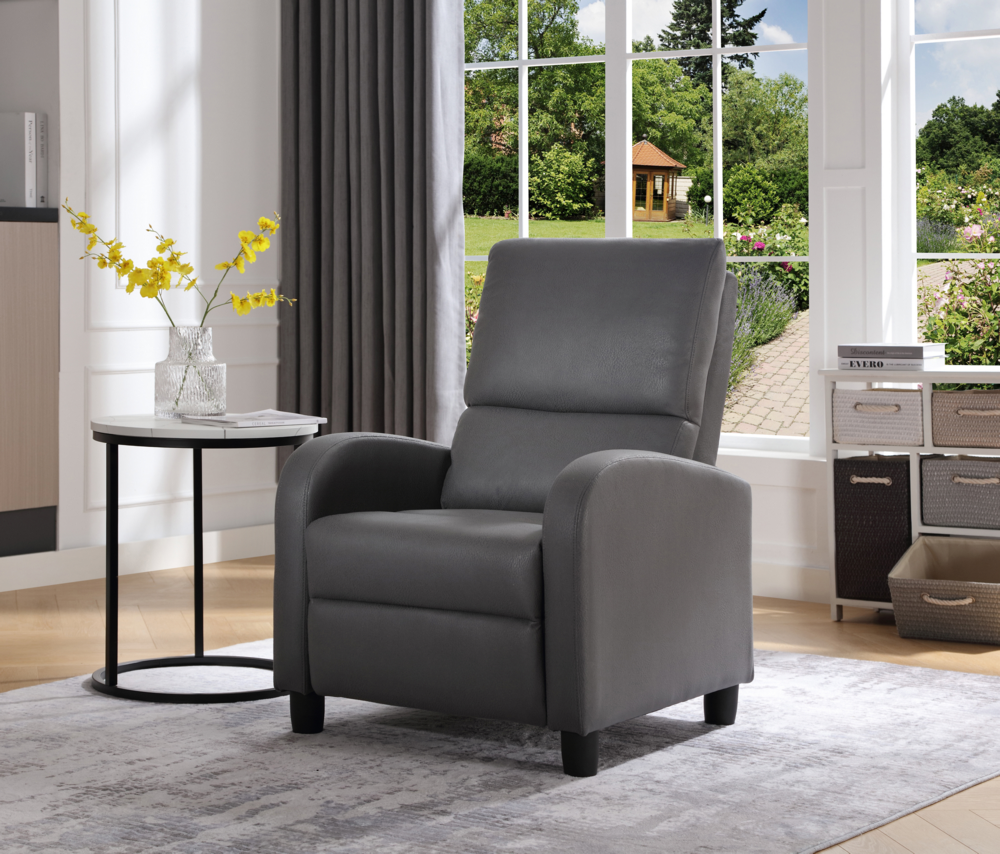 Happy Home Happy Home Relaxsessel mit verstellbare Rückenlehne & Fußteil, grau