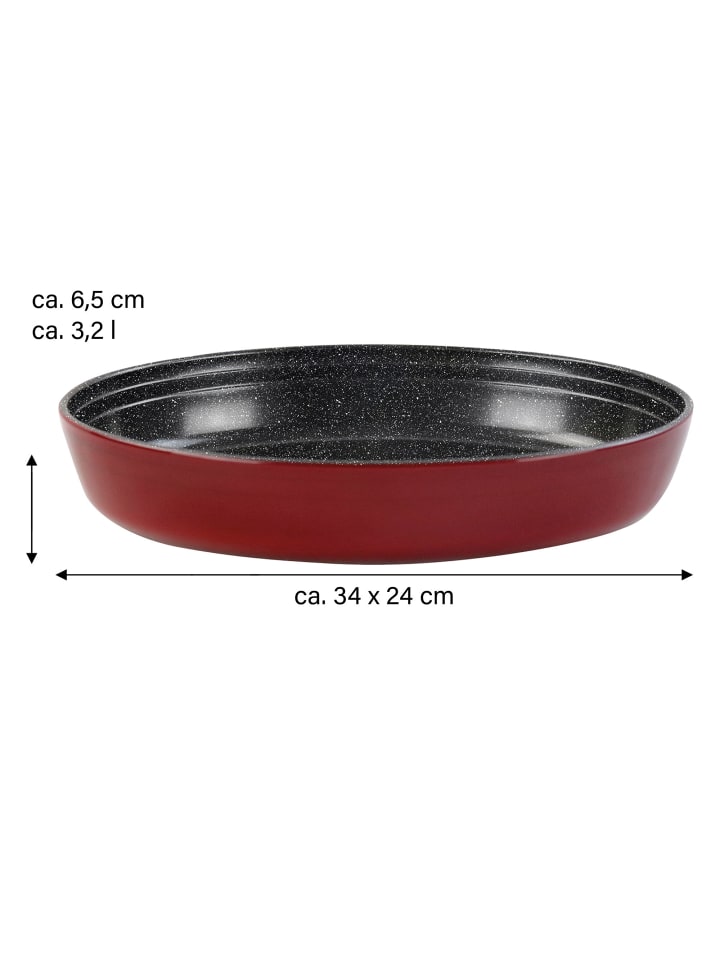 Stoneline Auflaufform Oval 34x24 cm in Rot günstig kaufen onesize