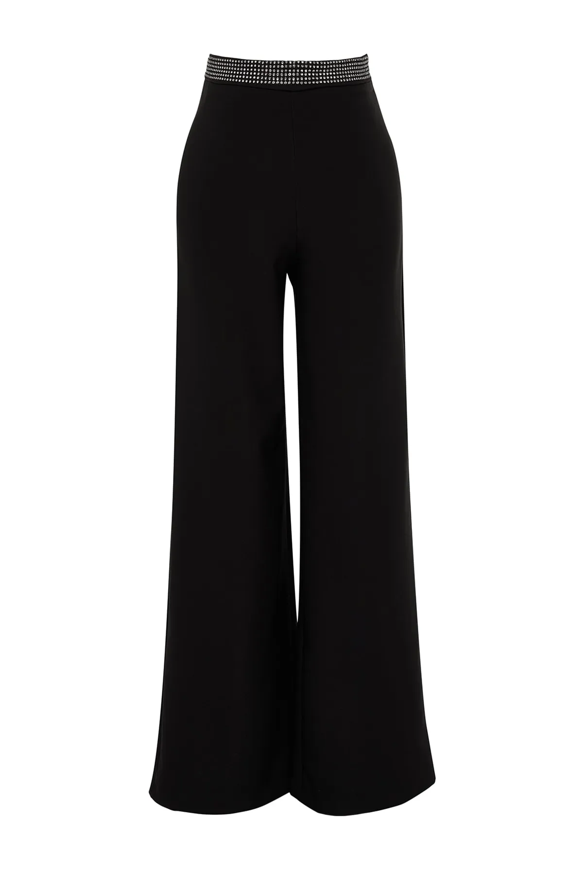 Trendyol Collection  Schwarze Hose mit Steingürtel und detailliertem Gürtel TPRSS23PL00042