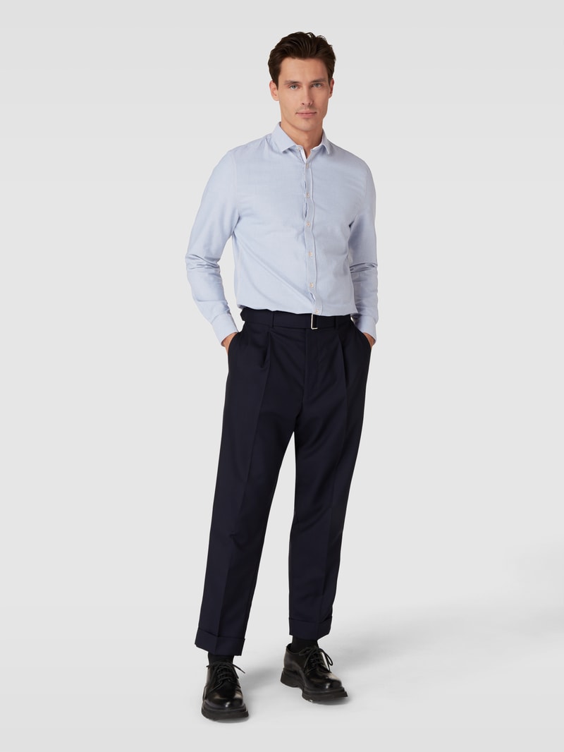 Business-Hemd mit Kentkragen in blau