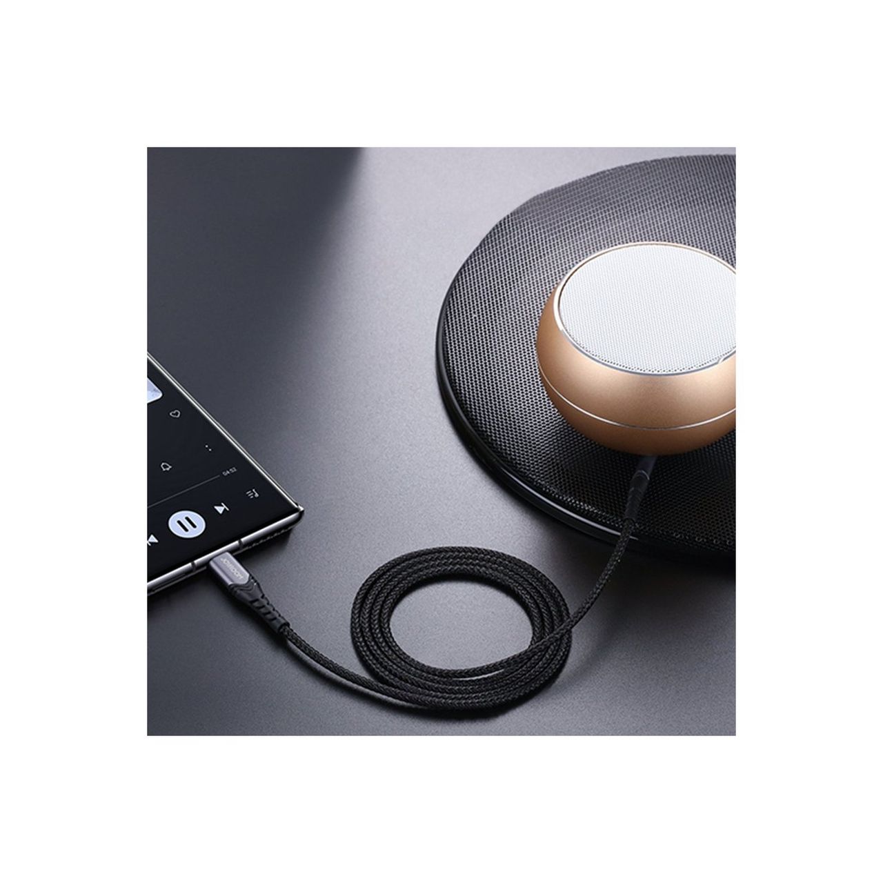 Joyroom Stereo Audio AUX Kabel 3,5 mm Mini-Buchse auf Lightning für iPhone iPad 2 meter in schwarz