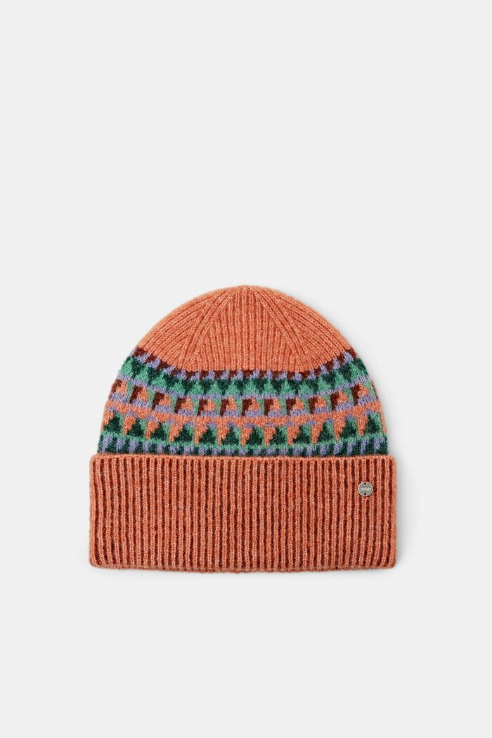 Gerippte Grafik-Beanie