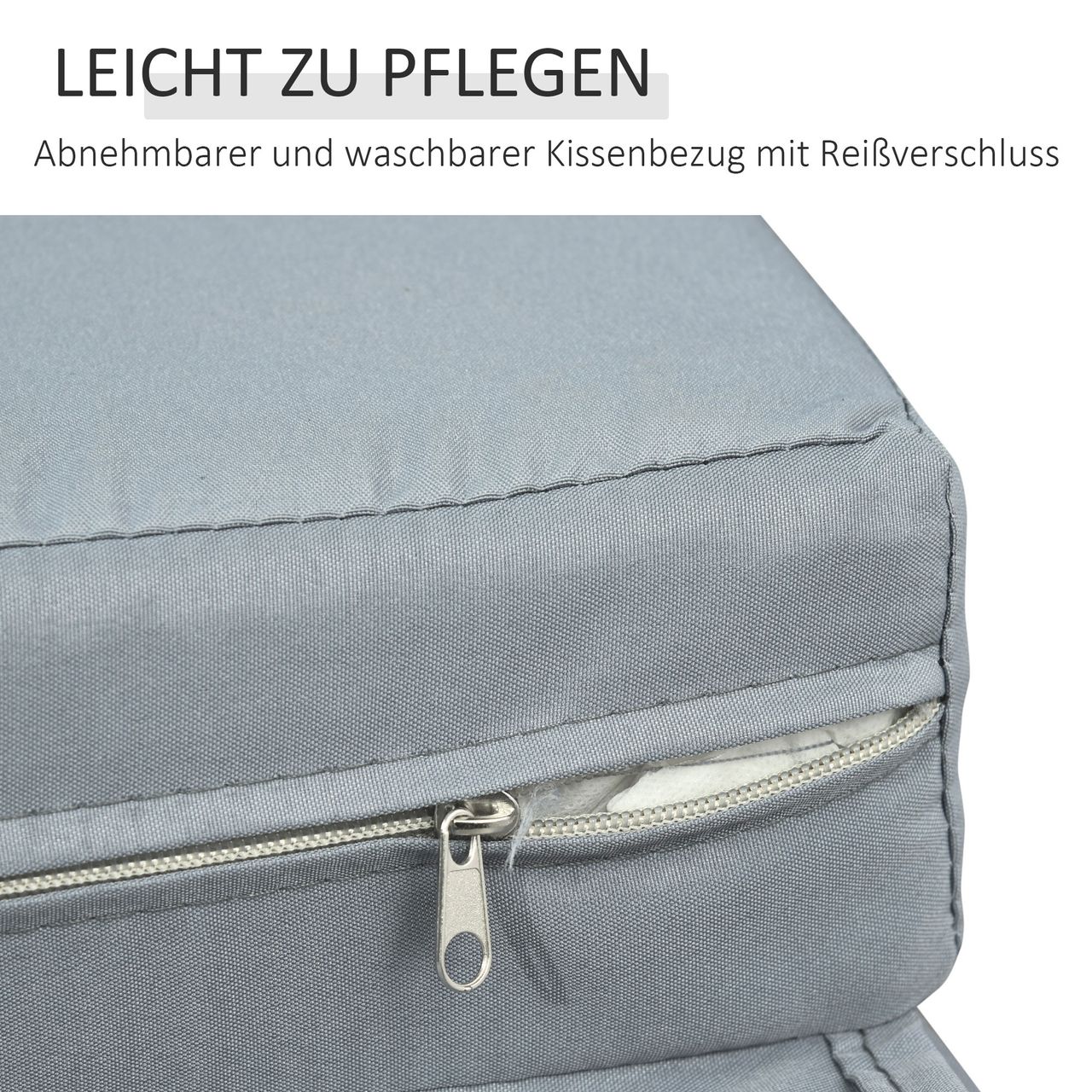 Outsunny Polyrattan Lounge-Sofa Gartensofa 2-Sitzer mit Kissen Grau