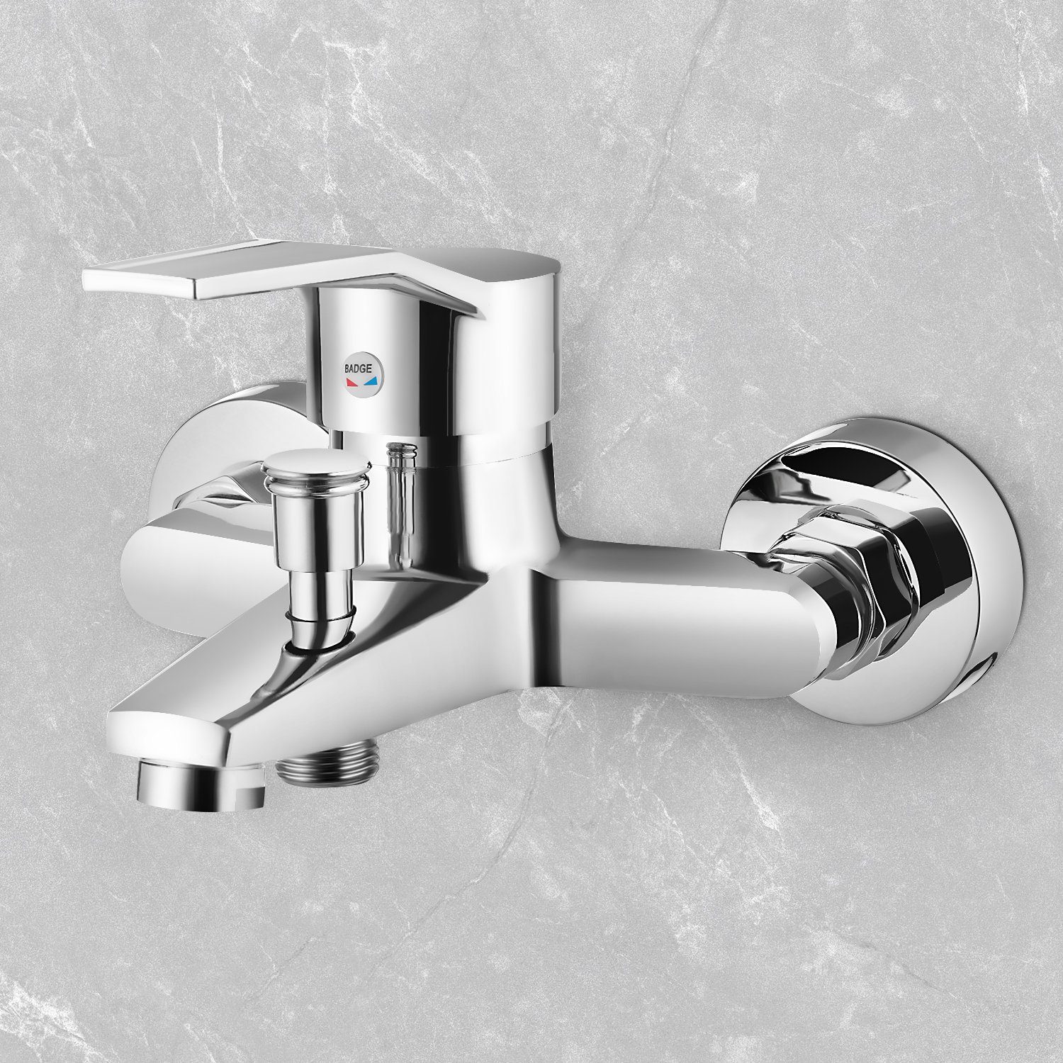 iscooter Wannenarmatur Badewannenarmatur, Wannenarmatur, Aufputz Badarmatur für 2 Funktionen automatische Umstellung für Badewanne und Dusche, Chrom