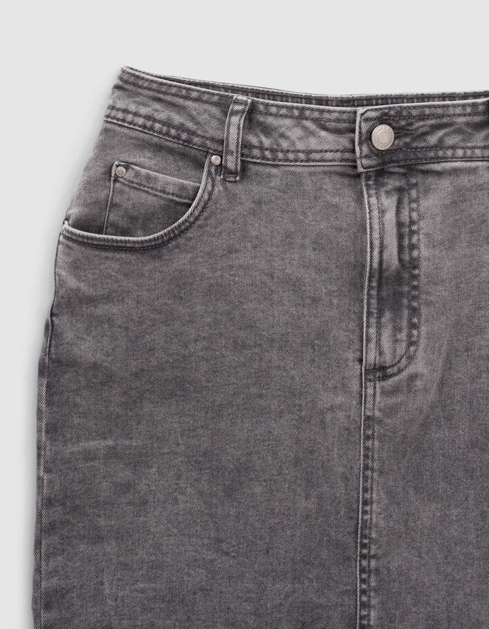 Jupe crayon en jean gris Femme