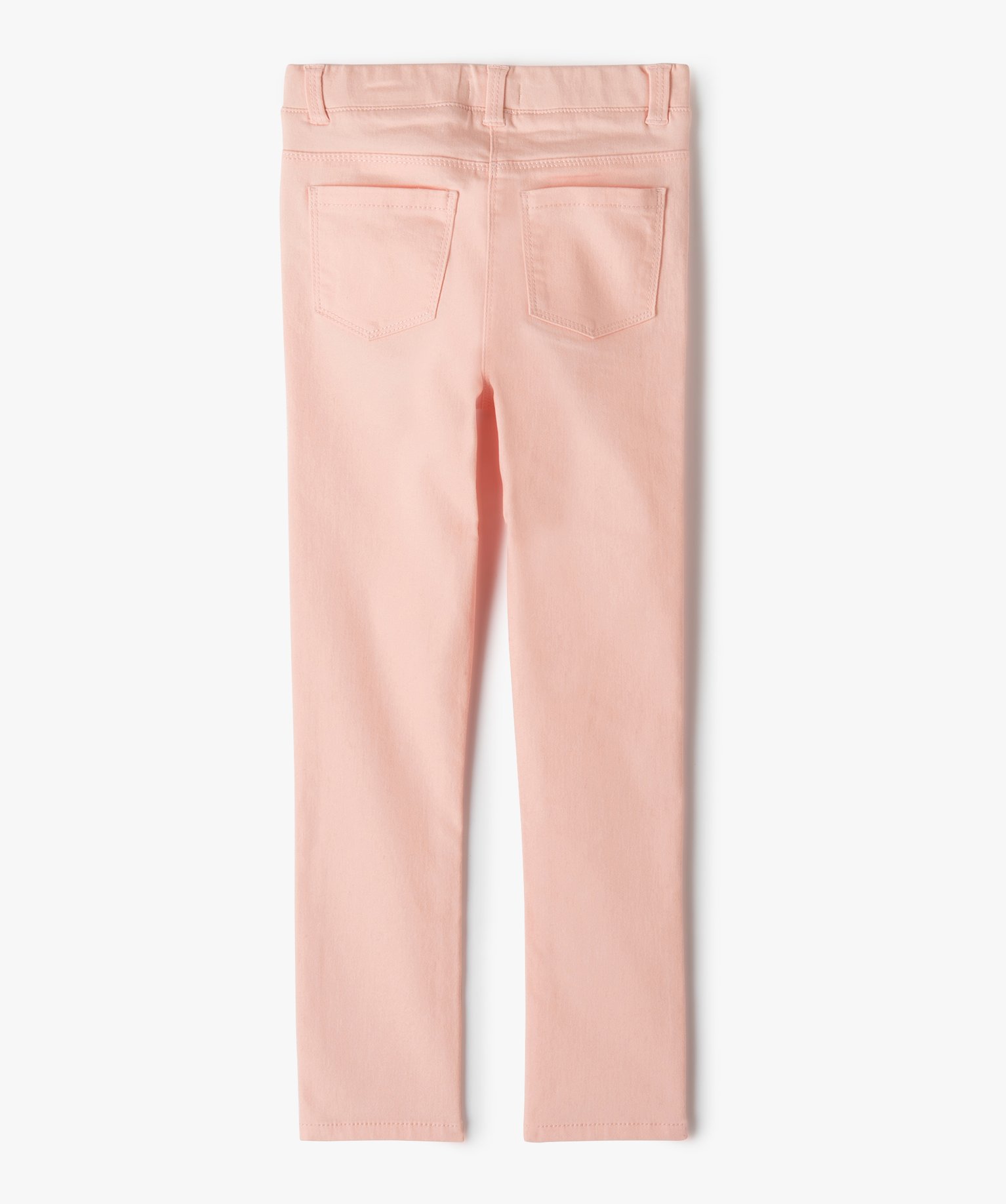 Pantalon skinny uni à taille élastiquée fille rose | GEMO