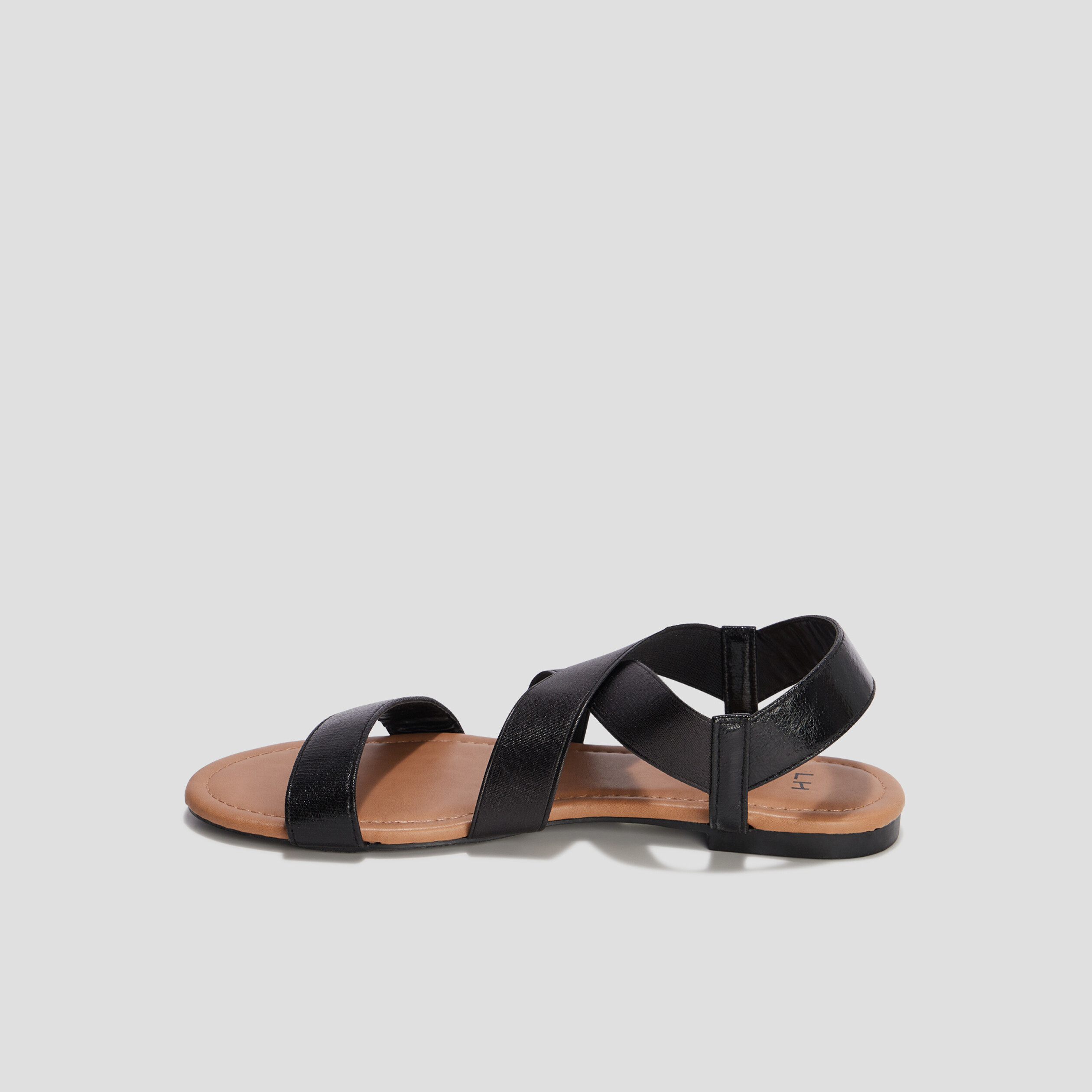 Sandales plates noir femme | La Halle