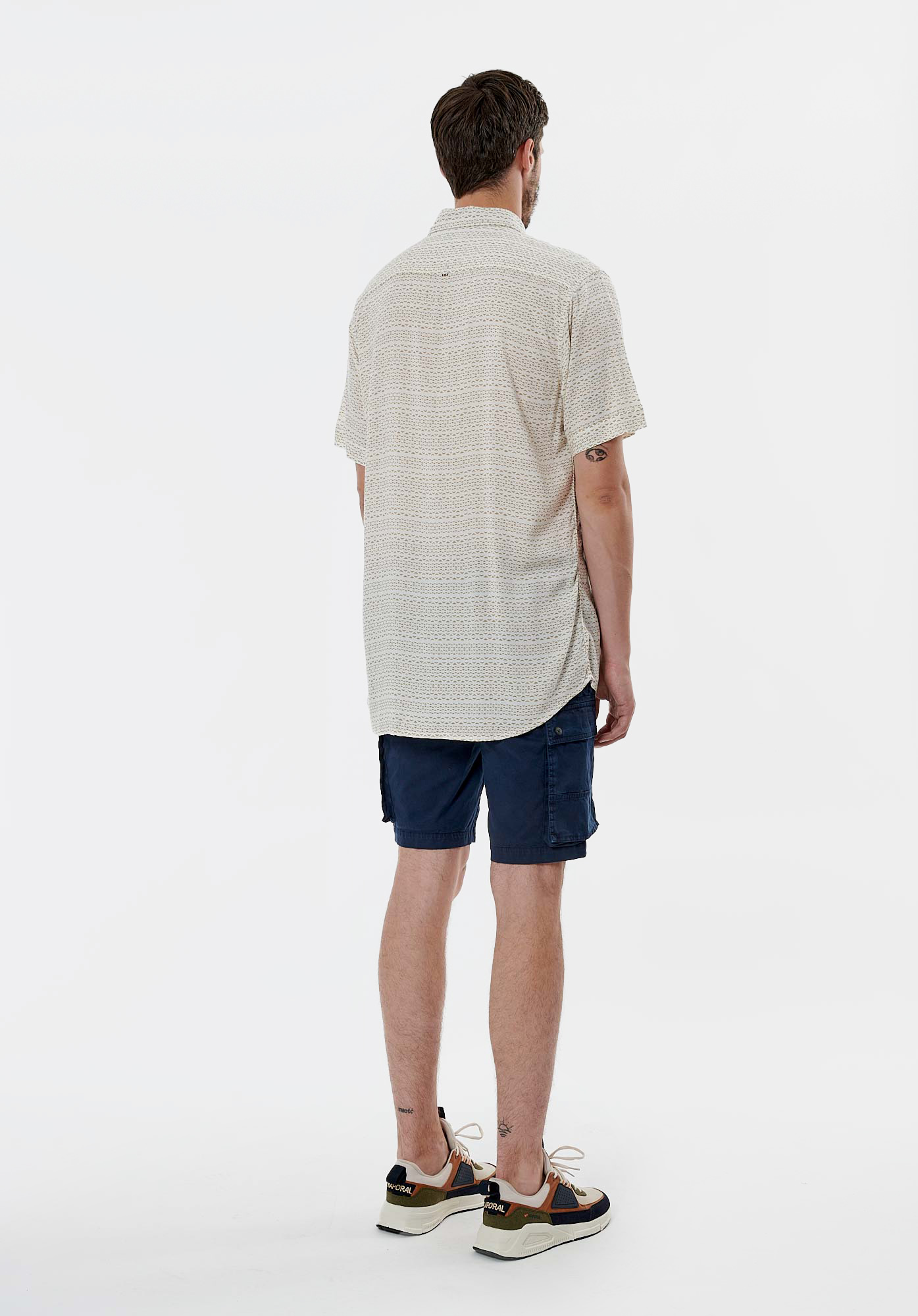 CARTY  Chemise écru imprimée homme