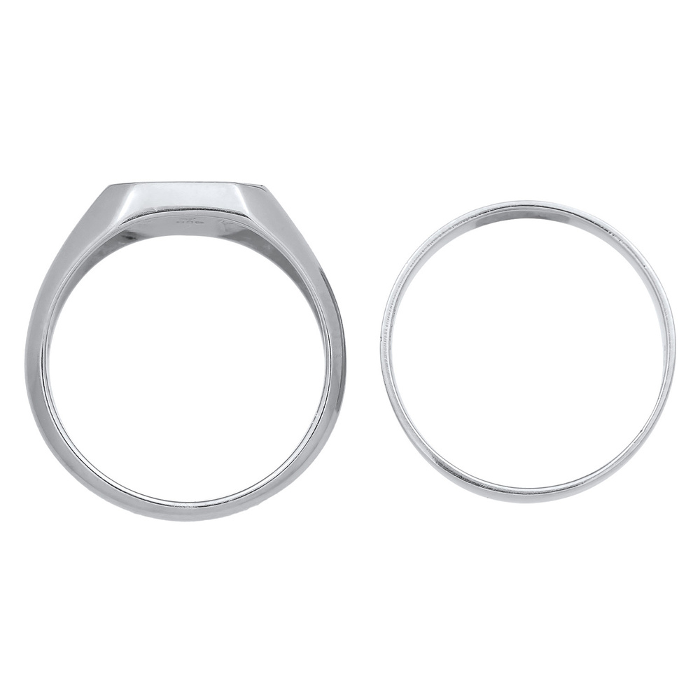 KUZZOI KUZZOI Bague Hommes Sceau Bande angulaire Set de 2 avec émail en Argent Sterling  Bague