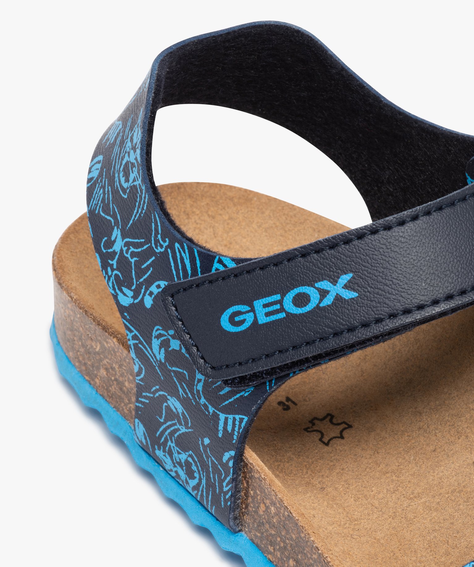 Sandales Garçon avec brides imprimées et semelle cuir - Geox marine | GEMO