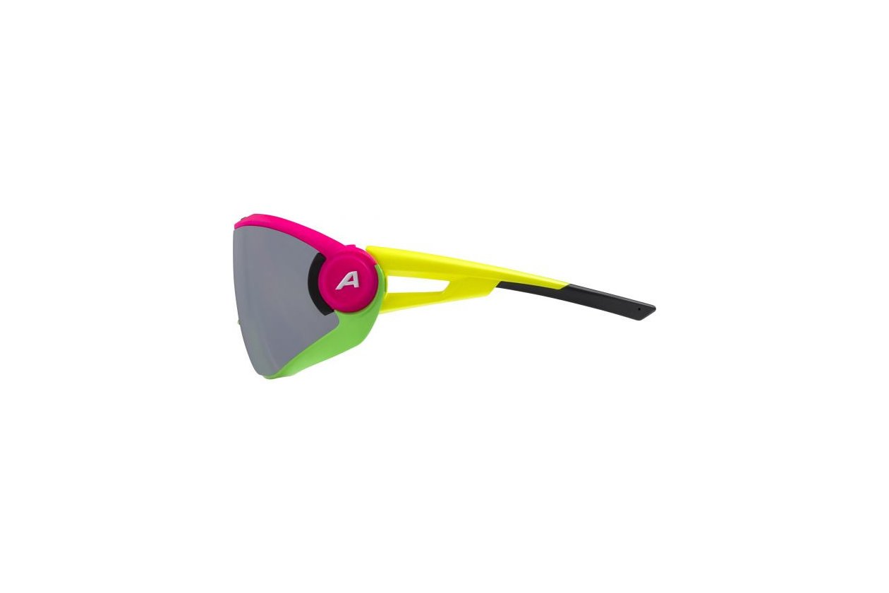 Alpina 5W1NG Q pink-green-yellow matt / silver mirror lens